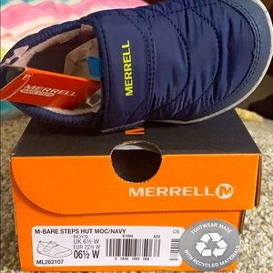 Merrill baby/toddler bare steps hut moccasin/navy